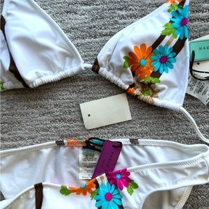 Radio Fuji size large, white print, bikini